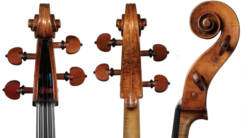 Michele Platner 1720 大提琴琴头三视图